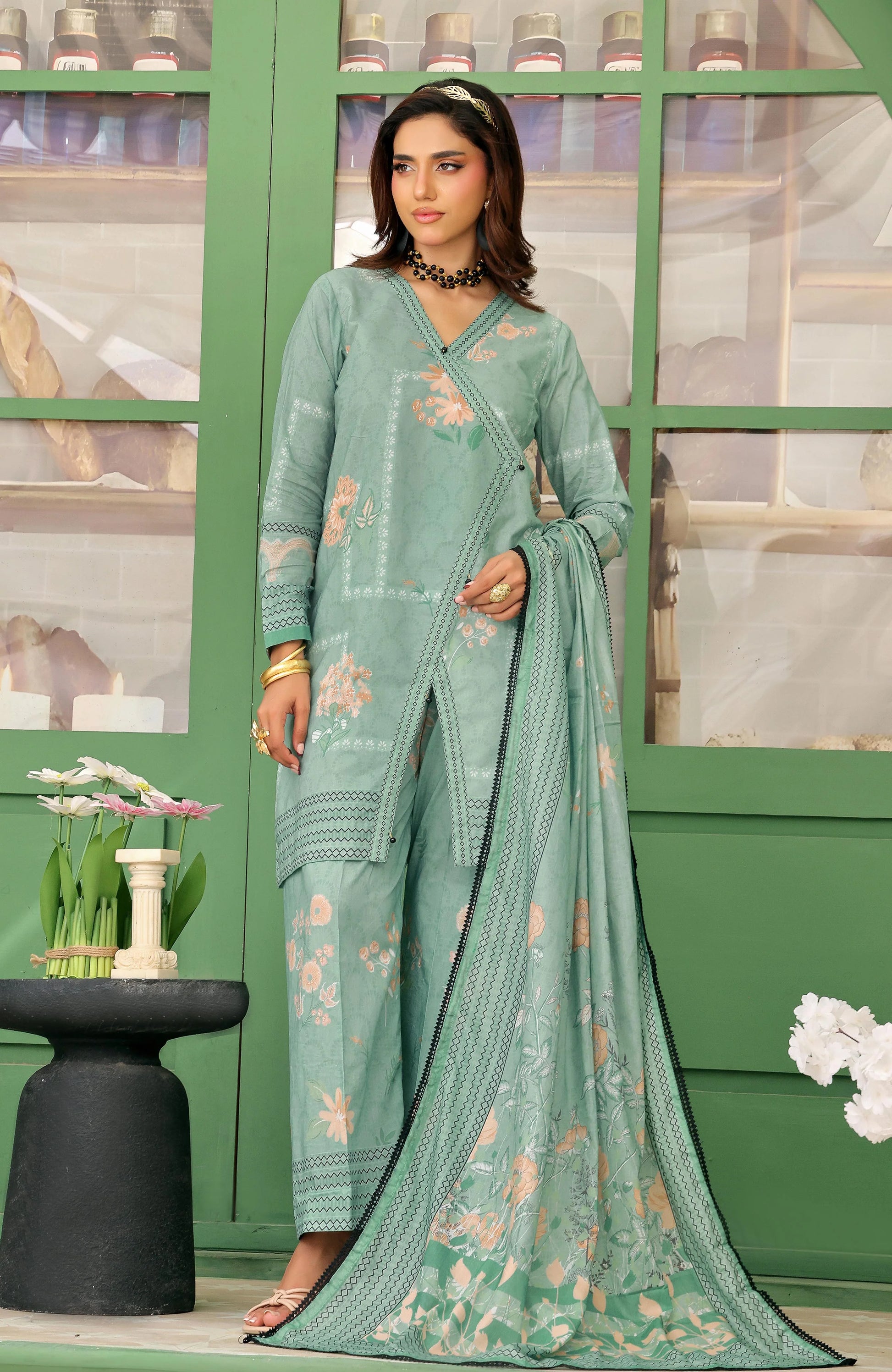 AL ZOHAIB-Coco Cords Printed 3 Piece-CC-5-25-10