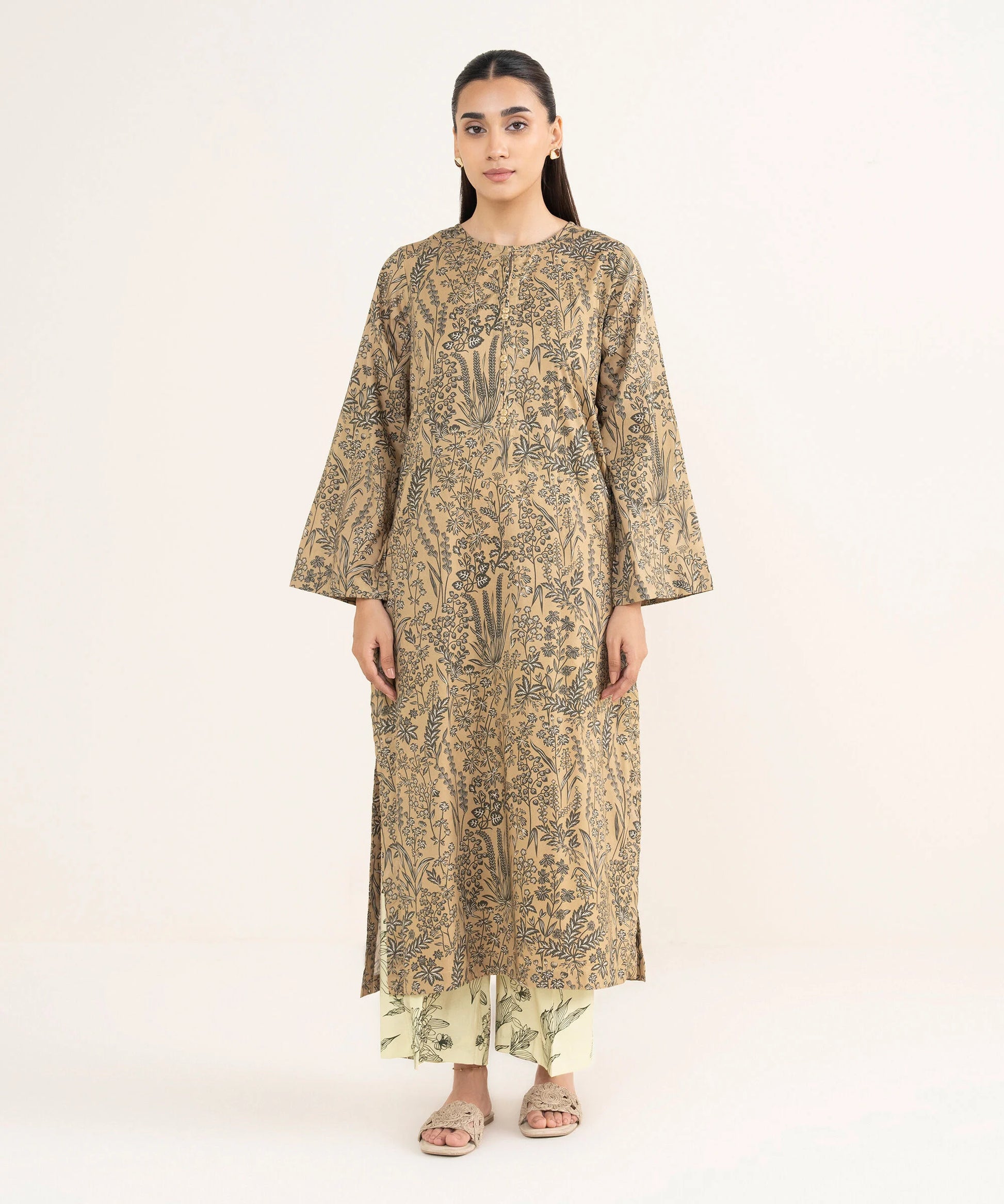 SAPPHIRE-Printed Lawn Viscose Shirt-03PPRW25V218_999