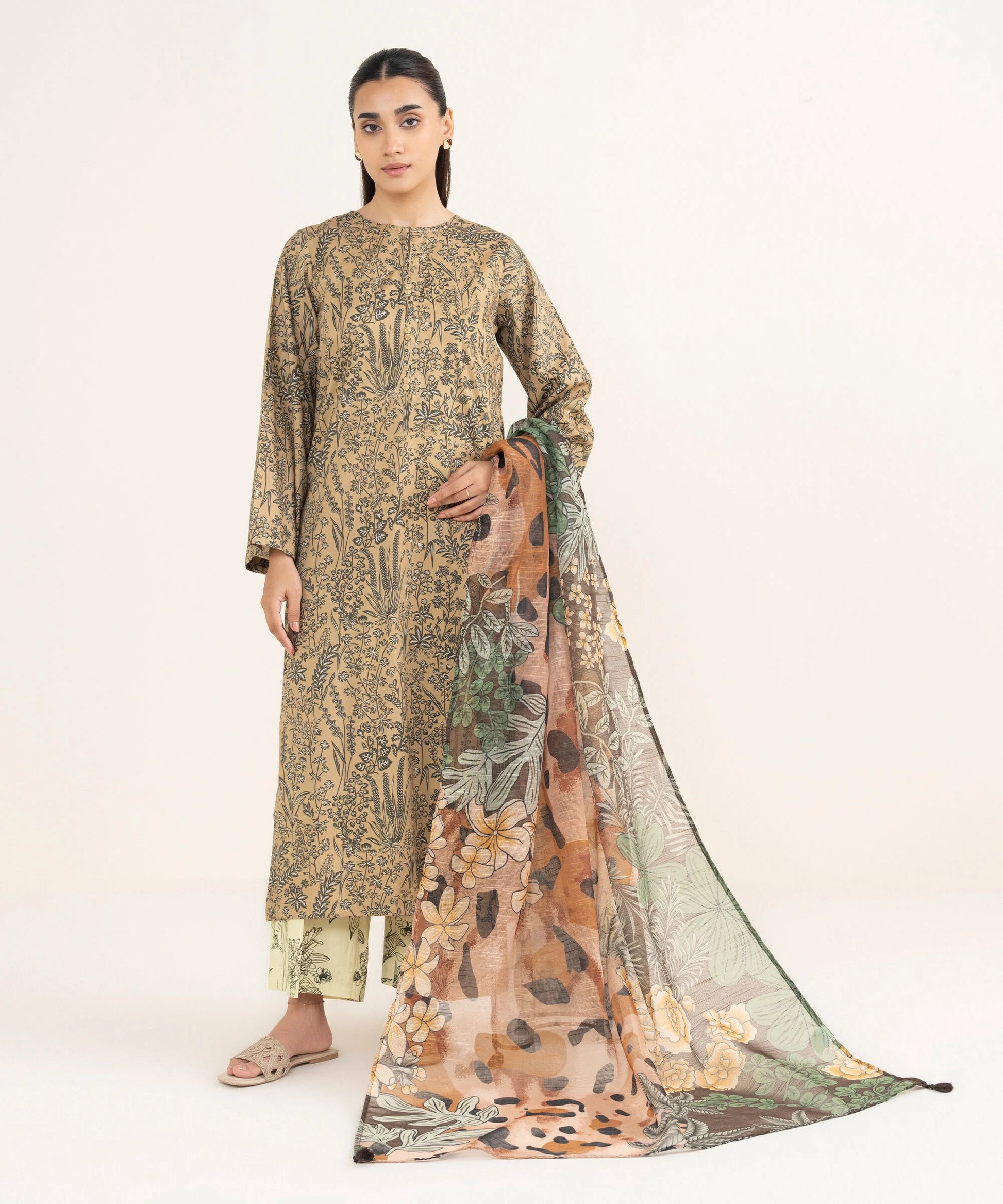 SAPPHIRE-Printed Lawn Viscose Shirt-03PPRW25V218_999