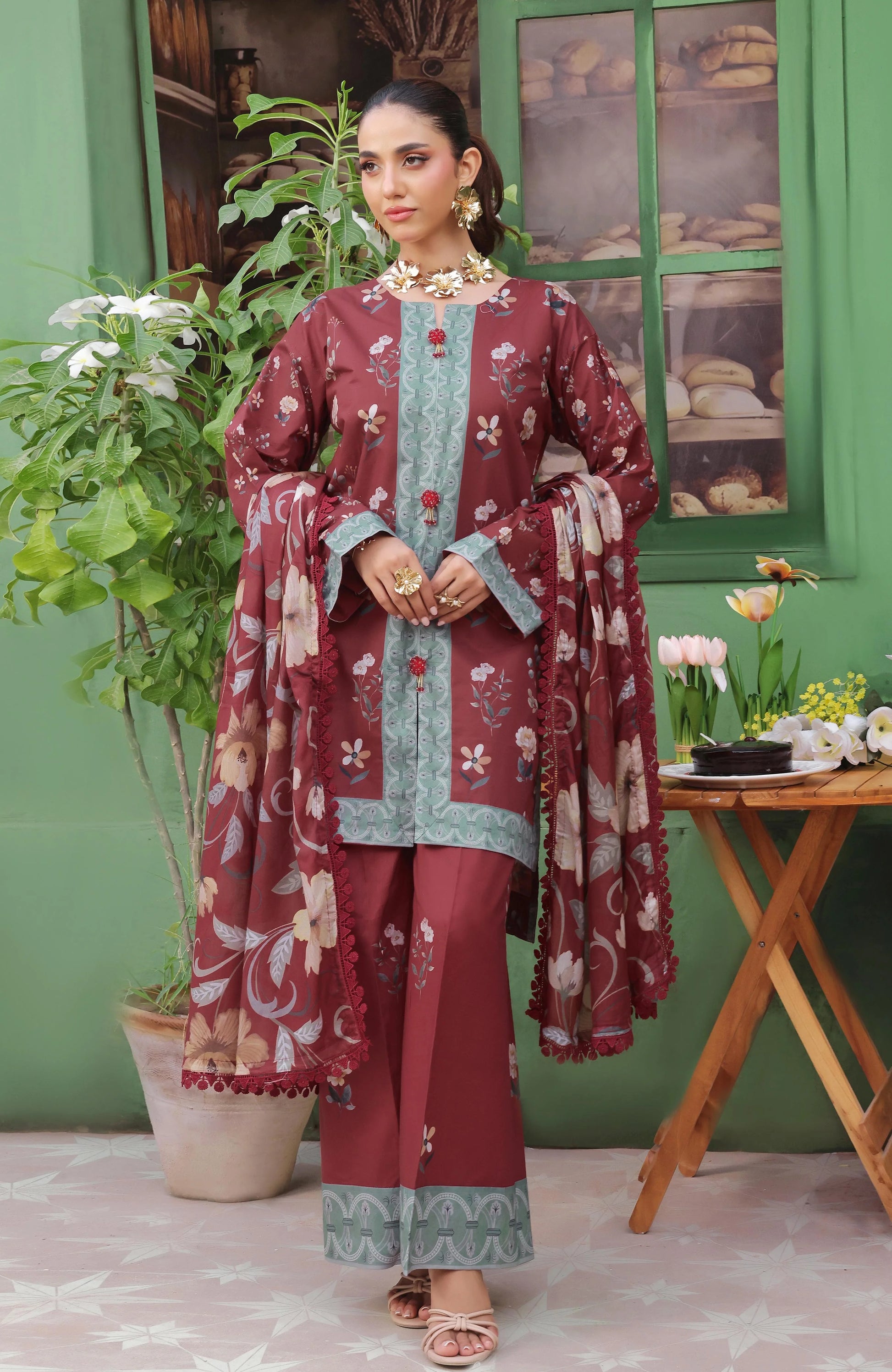 AL ZOHAIB-Coco Cords Printed 3 Piece-CC-5-25-04