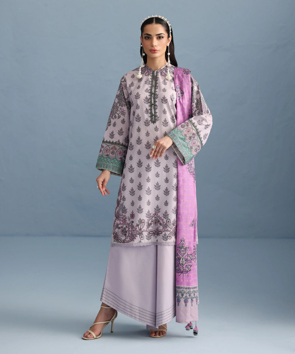 SAPPHIRE-3 Piece - Embroidered Lawn Suit-U3PESG25V538