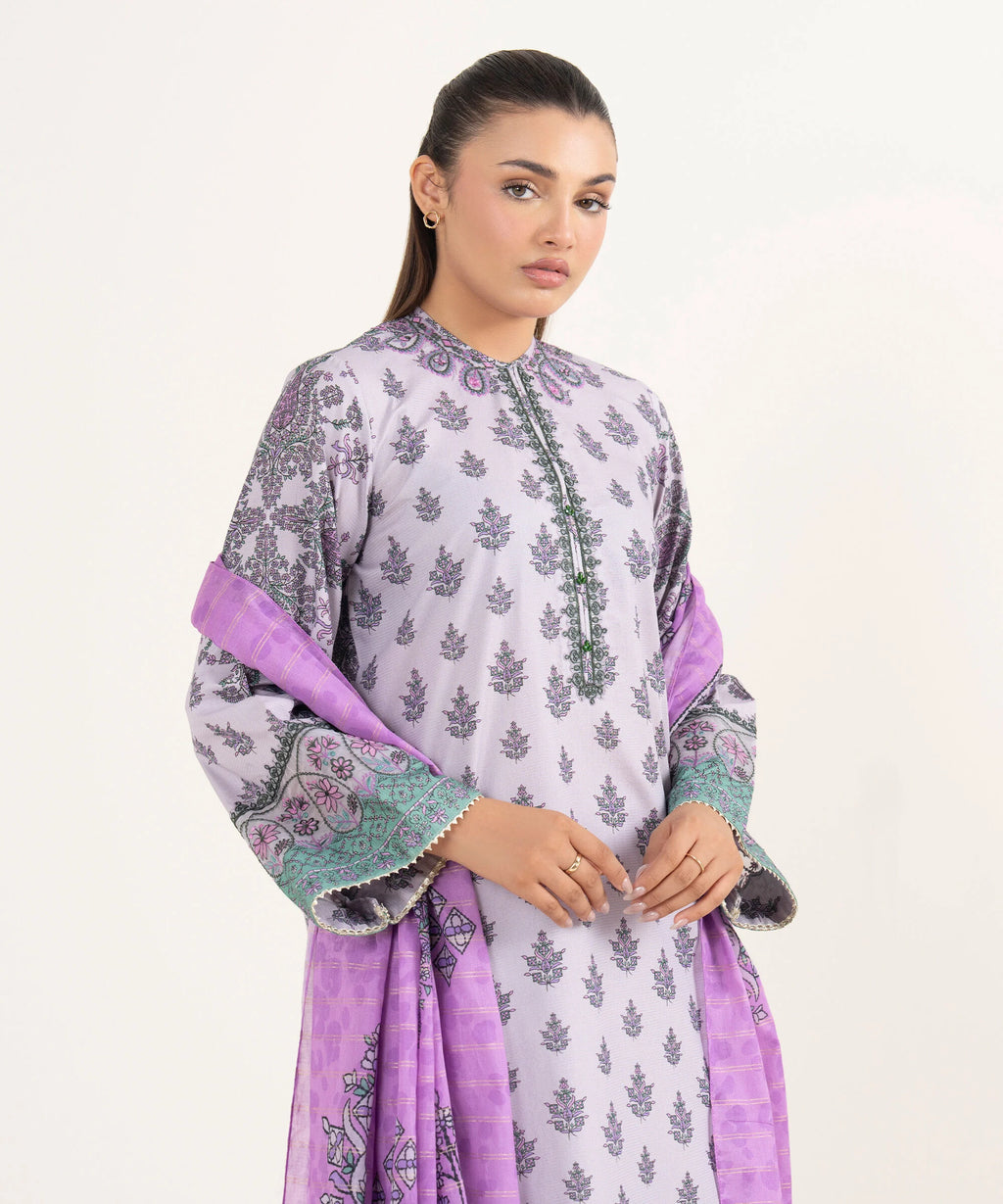 SAPPHIRE-3 Piece - Embroidered Lawn Suit-U3PESG25V538