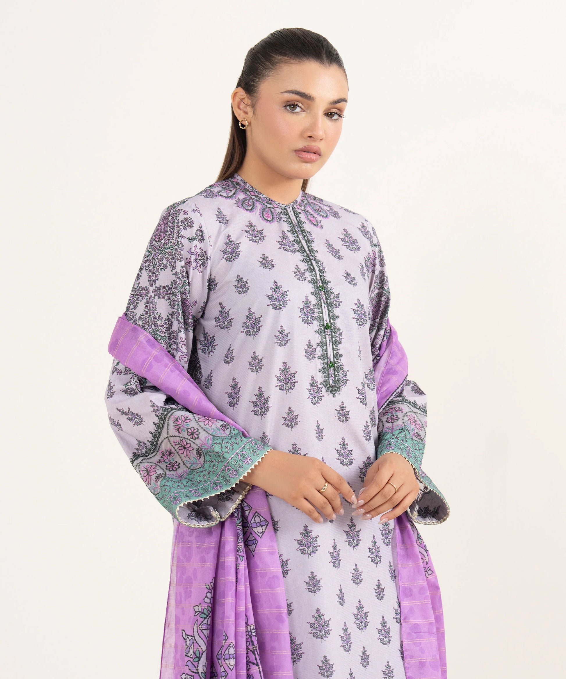 SAPPHIRE-3 Piece - Embroidered Lawn Suit-U3PESG25V538