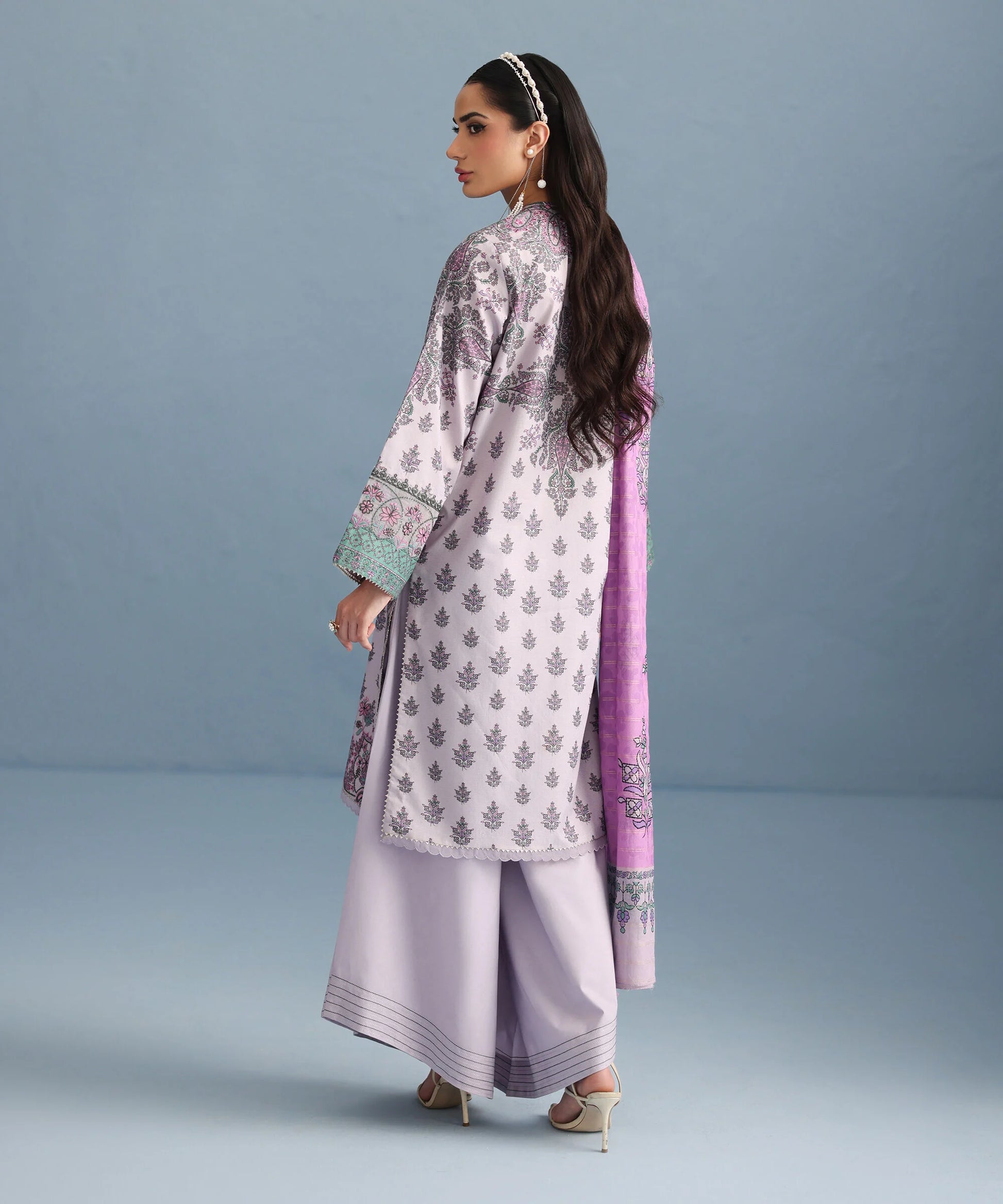 SAPPHIRE-3 Piece - Embroidered Lawn Suit-U3PESG25V538